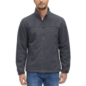 TACVASEN Dark Grey Men's Lightweight Full Zip Casual Fleece Jacket