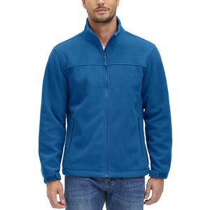 TACVASEN Blue Green Men's Lightweight Full Zip Casual Fleece Jacket