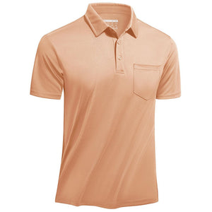 TACVASEN Apricot Men's Lightweight Hiking Fishing Polo Shirts