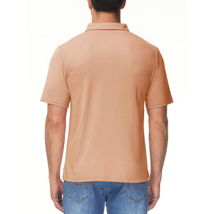 TACVASEN Apricot Men's Lightweight Hiking Fishing Polo Shirts