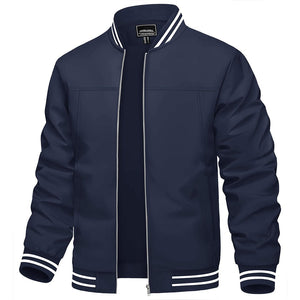 TACVASEN Navy Men's Spring Lightweight Bomber Jacket Casual Windbreaker