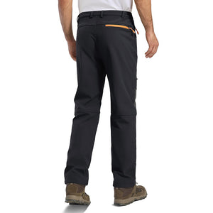 TACVASEN Black Men's Outdoor Water Repellent Soft Shell Pants
