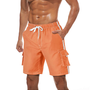 TACVASEN Orange Men's Quick Dry Bathing Trunks Beach Shorts