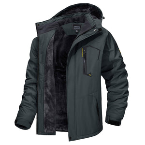 TACVASEN Grey Insulated Fleece Lined Winter Snow Jacket