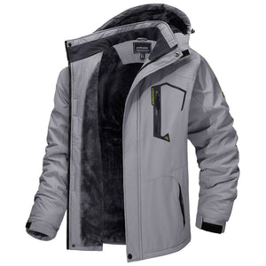 TACVASEN Light Grey Insulated Fleece Lined Winter Snow Jacket