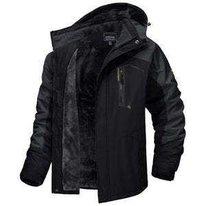 TACVASEN Grey Black Insulated Fleece Lined Winter Snow Jacket