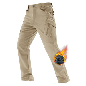 TACVASEN Khaki Men's Softshell Ski Tactical Military Hiking Pants