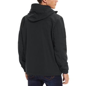 TACVASEN Navy Men's Tactical Jacket with Hood Softshell Coat
