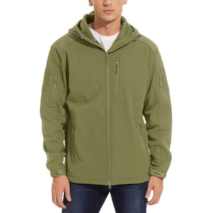 TACVASEN Navy Men's Tactical Jacket with Hood Softshell Coat