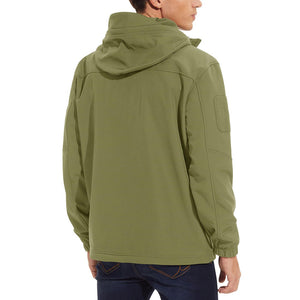 TACVASEN Navy Men's Tactical Jacket with Hood Softshell Coat