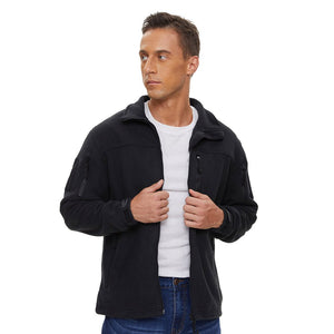 TACVASEN Army Green Men's Tactical Fleece Jackets Full Zip Coat with Multi Pockets