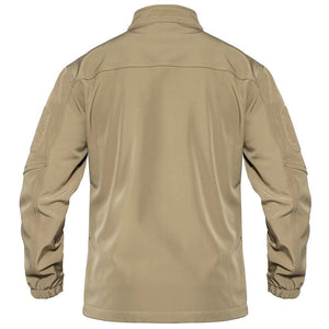 TACVASEN Khaki Men's Tactical Jackets Waterproof Softshell Jacket