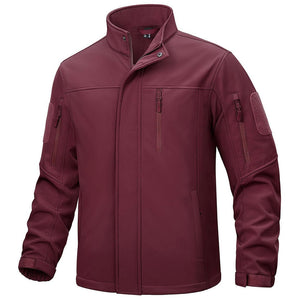 TACVASEN Wine Red Men's Tactical Jackets Waterproof Softshell Jacket