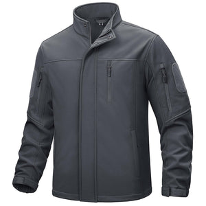 TACVASEN Dark Grey Men's Tactical Jackets Waterproof Softshell Jacket