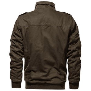 TACVASEN Coffee Men's Military Cargo Jacket Lightweight Tactical Windbreaker