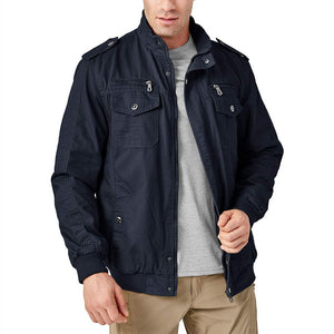 TACVASEN Navy Men's Military Cargo Jacket Lightweight Tactical Windbreaker