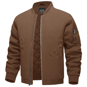 TACVASEN Coffee Thermal Quilted Waterproof Bomber Jacket