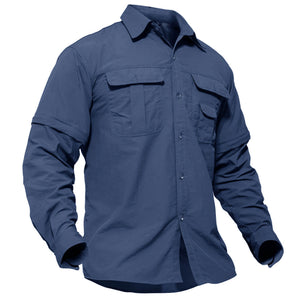 TACVASEN Royal Blue Men's Breathable Quick - Dry Convertible Outdoor Shirt