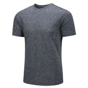 TACVASEN Dark Grey Men's Quick - Dry Solid Round Neck T-shirt