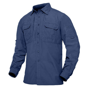 TACVASEN Blue Men's Breathable Quick Dry Long Sleeve Shirts