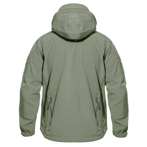 TACVASEN Army Green Men's Combat Airsoft Softshell Fleece Army Coat