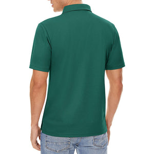 TACVASEN Navy Men's Dry Fit Short Sleeve Performance Golf Polo Work Shirt
