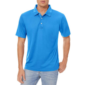 TACVASEN Azure Men's Dry Fit Short Sleeve Performance Golf Polo Work Shirt
