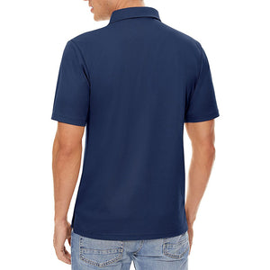 TACVASEN Navy Men's Dry Fit Short Sleeve Performance Golf Polo Work Shirt