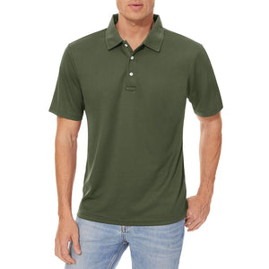 TACVASEN Army Green Men's Dry Fit Short Sleeve Performance Golf Polo Work Shirt