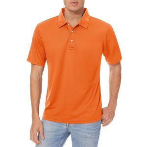 TACVASEN Orange Men's Dry Fit Short Sleeve Performance Golf Polo Work Shirt