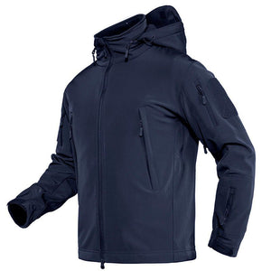 TACVASEN Navy Men's Combat Airsoft Softshell Fleece Army Coat