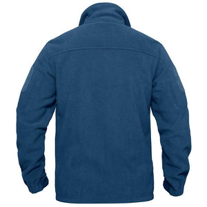 TACVASEN Blue Green Men's Tactical Fleece Jackets Full Zip Coat with Multi Pockets