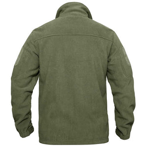 TACVASEN Army Green Men's Tactical Fleece Jackets Full Zip Coat with Multi Pockets