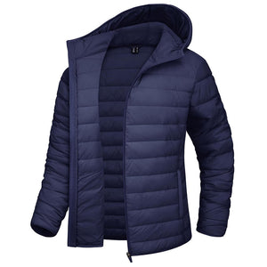 TACVASEN Navy Women's Puffer Jacket Full - zip Water - Resistant Winter Hooded Coat