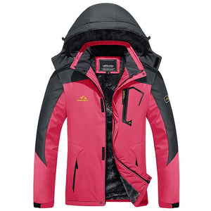 TACVASEN Blue Black Insulated Fleece Lined Winter Hiking Jacket