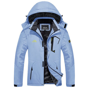 TACVASEN Blue Black Insulated Fleece Lined Winter Hiking Jacket