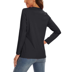 TACVASEN Black Women's UPF 80+ Athletic Rashguard Long Sleeve Shirt
