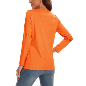 TACVASEN Orange Women's UPF 80+ Athletic Rashguard Long Sleeve Shirt