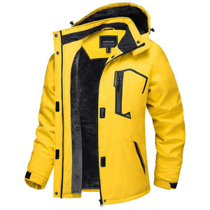 TACVASEN Yellow Insulated Fleece Lined Winter Hiking Jacket