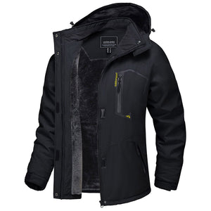 TACVASEN Black Insulated Fleece Lined Winter Hiking Jacket