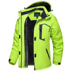 TACVASEN Bright Green Insulated Fleece Lined Winter Hiking Jacket