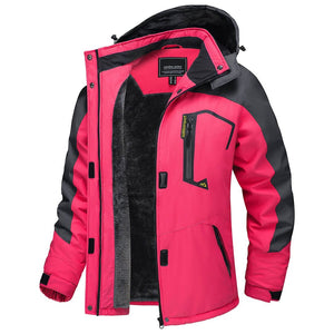 TACVASEN Rose Grey Insulated Fleece Lined Winter Hiking Jacket
