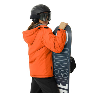 TACVASEN Orange Insulated Fleece Lined Winter Hiking Jacket