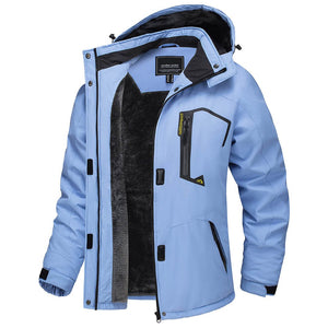 TACVASEN Light Blue Insulated Fleece Lined Winter Hiking Jacket