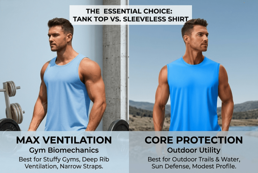 Tank Top vs. Sleeveless Shirt: The Real Difference For Gym Sessions and Outdoor Trails - TACVASEN