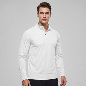 TACVASEN Black+White [2 Pcs set] Athletic Shirts 1/4 Pullover Zip Sun Protection