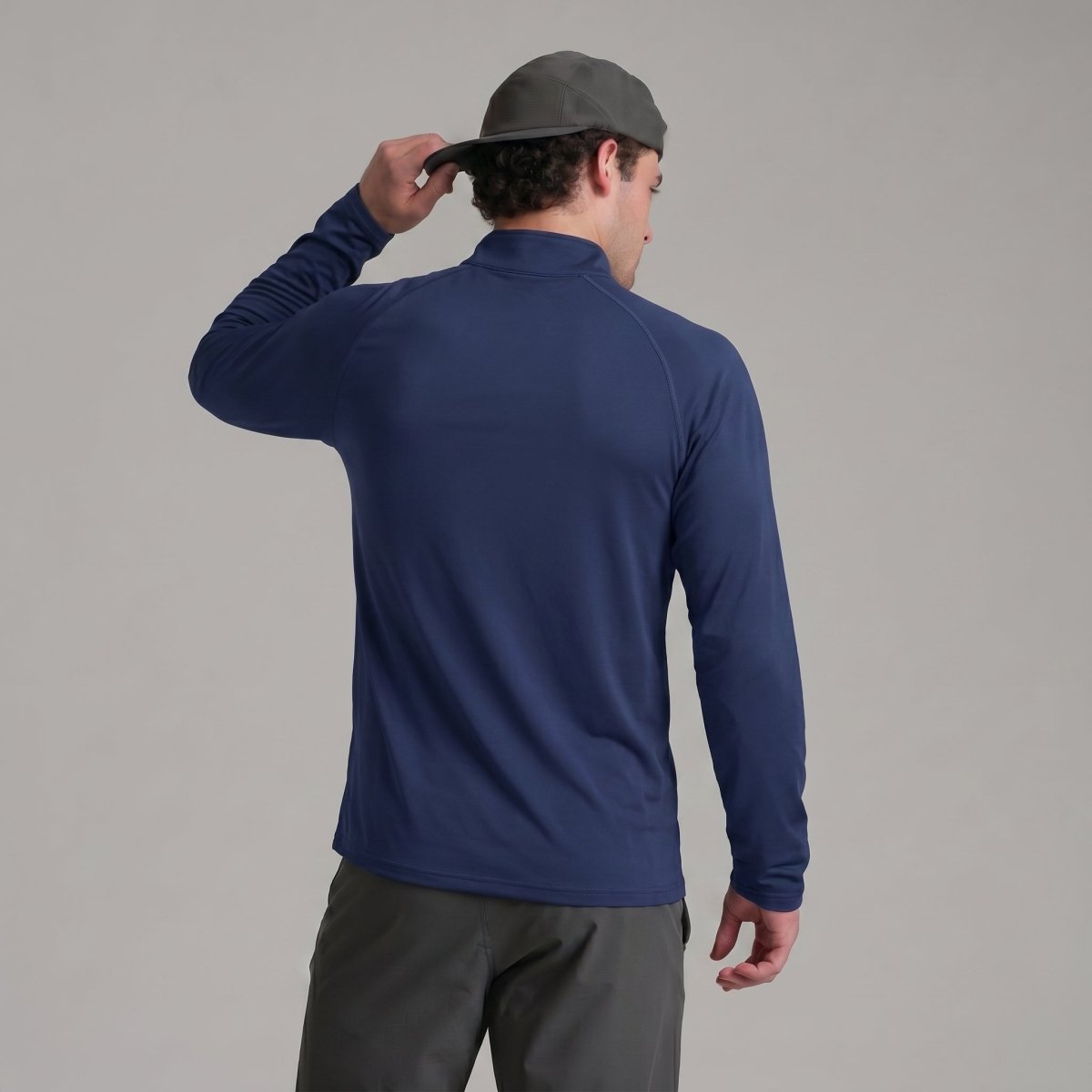 TACVASEN Navy+Navy [2 Pcs set] Athletic Shirts 1/4 Pullover Zip Sun Protection