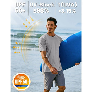 TACVASEN Navy+Navy [2 Pcs set] Lightweight Short Sleeve Sun Protection Shirt