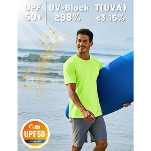 TACVASEN Navy+Navy [2 Pcs set] Lightweight Short Sleeve Sun Protection Shirt