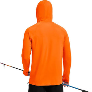 TACVASEN Orange + Orange [2 Pcs set] Zip Up Hooded Long Sleeve Sun Protection Shirt
